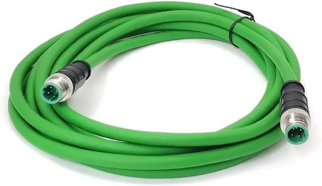 Main image of M12 4 Pin D Code Male to Ethernet Cable Aviation Plug Communication Industrial Connection Line for Encoder Automation PLC Network CAT5e Flexible Shield Waterproof 32.8ft/10Meter(3.28ft)