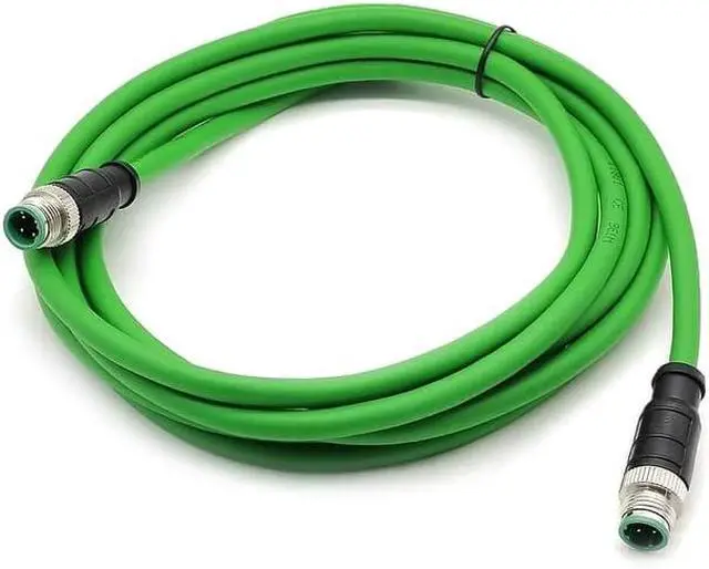 Alt view image 2 of 6 - M12 4 Pin D Code Male to Ethernet Cable Aviation Plug Communication Industrial Connection Line for Encoder Automation PLC Network CAT5e Flexible Shield Waterproof 32.8ft/10Meter(3.28ft)
