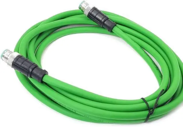 Alt view image 6 of 6 - M12 4 Pin D Code Male to Ethernet Cable Aviation Plug Communication Industrial Connection Line for Encoder Automation PLC Network CAT5e Flexible Shield Waterproof 32.8ft/10Meter(3.28ft)