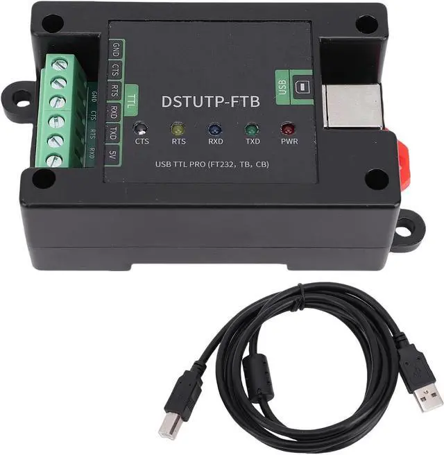 Alt view image 5 of 7 - Dpofirs FT232 USB to TTL Serial Adapter Converter Module with Overcurrent & ESD Protection, 5 LED Indicators, Screw Terminals for