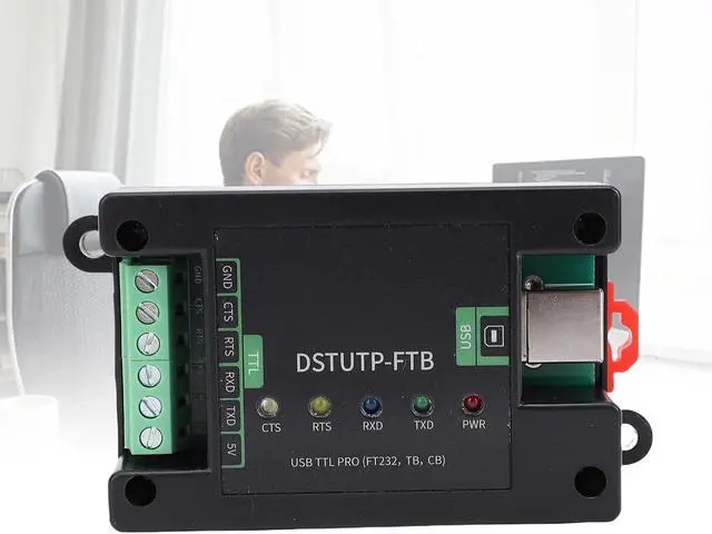 Alt view image 4 of 7 - Dpofirs FT232 USB to TTL Serial Adapter Converter Module with Overcurrent & ESD Protection, 5 LED Indicators, Screw Terminals for