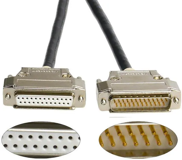 Alt view image 4 of 7 - RS232 DB25 Male Female Connection Cable 26AWG Wire Various Length Option, Black Instrumentation Data Cable