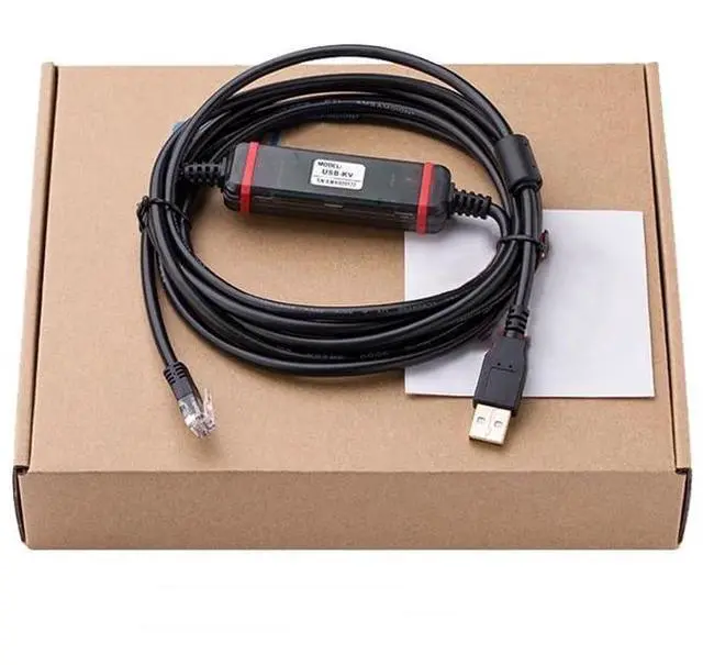 Main image of 1 pc New Applicable USB-KV PLC Programming Cable KV Full Series Data Cable Download Cable Black FTDI Chip