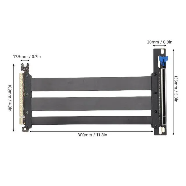 Alt view image 6 of 7 - PCIe 5.0 Riser Cable, Gen 5 GPU Extension Cable with Anti EMI Technology, Compatible with RTX4090 RX7900XTX for PC Chassis AI Servers Gaming ITX Water Cooling Systems (30cm)