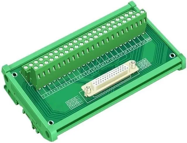 Alt view image 4 of 6 - HDB44 D-Sub Rail Mount Interface Module, DB44 Female Breakout Board, DB44 Female to Terminal Block DB44 Splitter(HL-FX-DB44M)