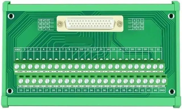 Alt view image 6 of 6 - HDB44 D-Sub Rail Mount Interface Module, DB44 Female Breakout Board, DB44 Female to Terminal Block DB44 Splitter(HL-FX-DB44M)