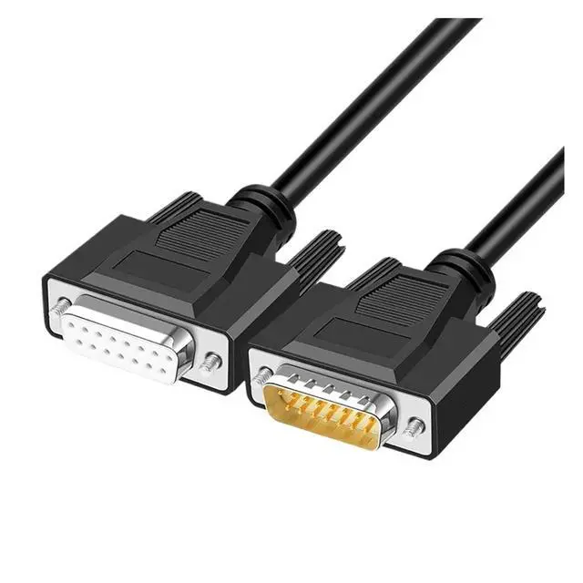Alt view image 2 of 4 - 15Pin Industrial Grade Cable Male to Male to Female DB15 Data Extension Cord 2 Row 15 Pin Serial Parallel Port Shielded Wire(Female to Male,5M)