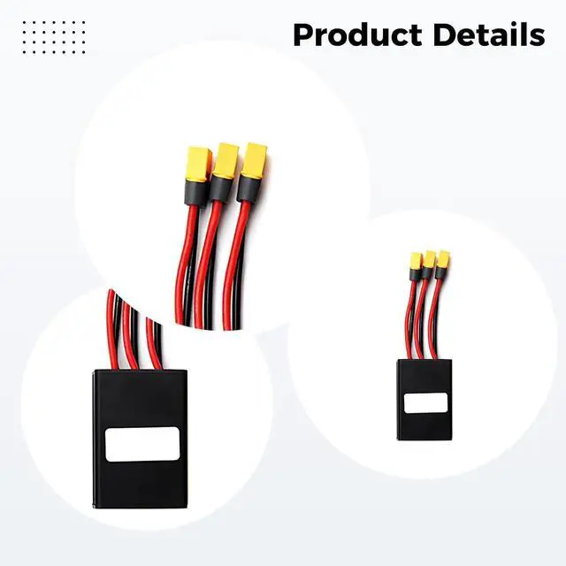 Alt view image 2 of 5 - Xt60 Connector Parallel Battery Adapter, 40A Dual Battery Combiner, 20V-72V for Higher Discharge Capacity