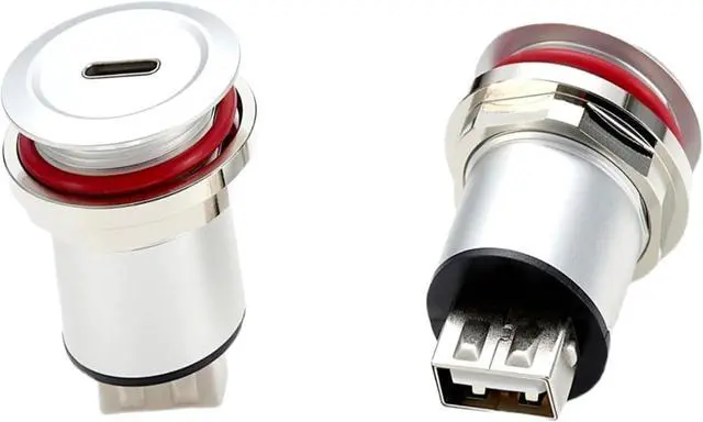 Main image of USB 2.0 to USB 3.1 Type C Panel Mount, USB-A Female to USB-C Female Flush Mount Pass Through Connector for Data Transfer and Fast(2PCS)