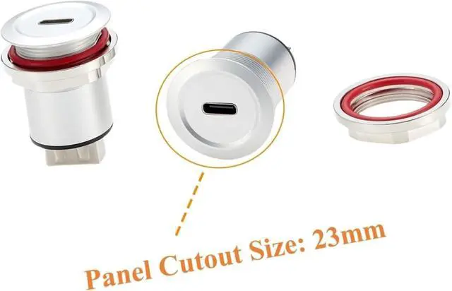 Alt view image 2 of 6 - USB 2.0 to USB 3.1 Type C Panel Mount, USB-A Female to USB-C Female Flush Mount Pass Through Connector for Data Transfer and Fast(2PCS)