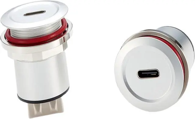 Alt view image 3 of 6 - USB 2.0 to USB 3.1 Type C Panel Mount, USB-A Female to USB-C Female Flush Mount Pass Through Connector for Data Transfer and Fast(2PCS)