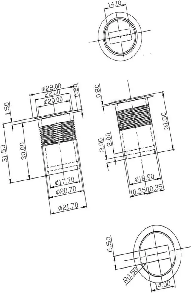 Alt view image 4 of 6 - USB 2.0 to USB 3.1 Type C Panel Mount, USB-A Female to USB-C Female Flush Mount Pass Through Connector for Data Transfer and Fast(2PCS)