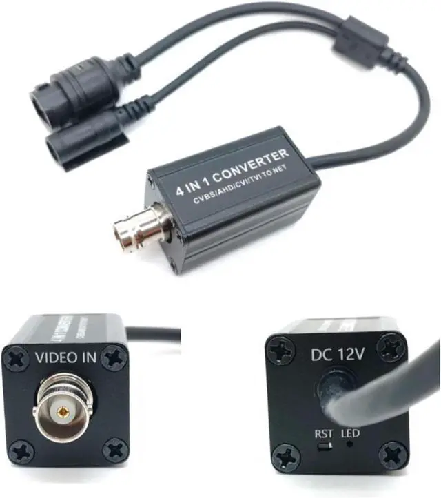 Alt view image 6 of 7 - Universals Networking Converter with BNC RJ45 Interfaces for Security Systems Enabling 4 in 1 Analog to Conversion H.265 Networking Adapter