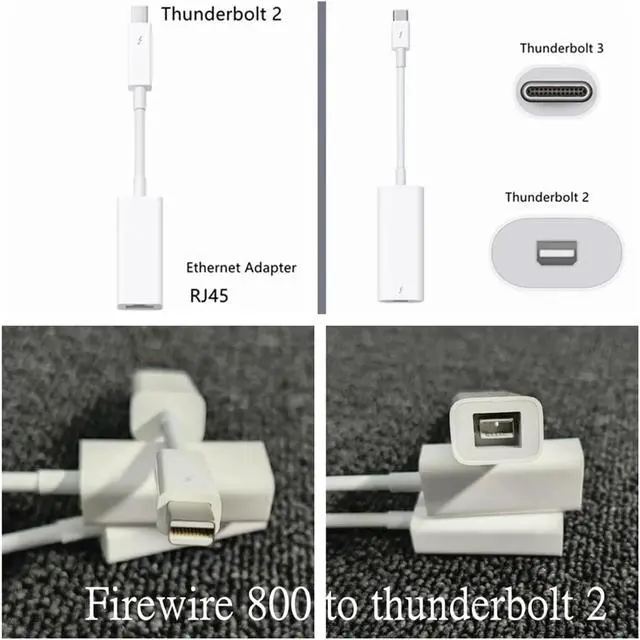 Alt view image 3 of 5 - Firewire 800 to Thunderbolt 2 Adapter 3 to RJ45 Fire 1394B Suitable for Mac Computers Equipped with Port(Thunderbolt 3-2)