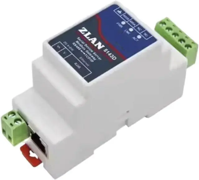 Main image of 5143D Din Rail Serial RS485 to Ethernet IP Server Ethernet Converter with Adaptor Optional(No Power Adaptor)