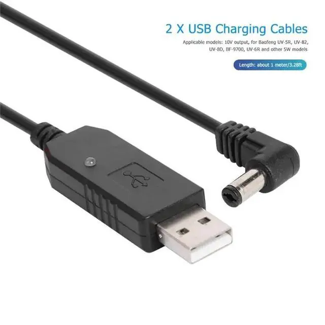 Alt view image 2 of 6 - 1pc USB Charging Cables 5V to 9V for UV-5R UV-82 UV-8D BF-9700 UV-6R Radio Desktop Battery Charger Accessories