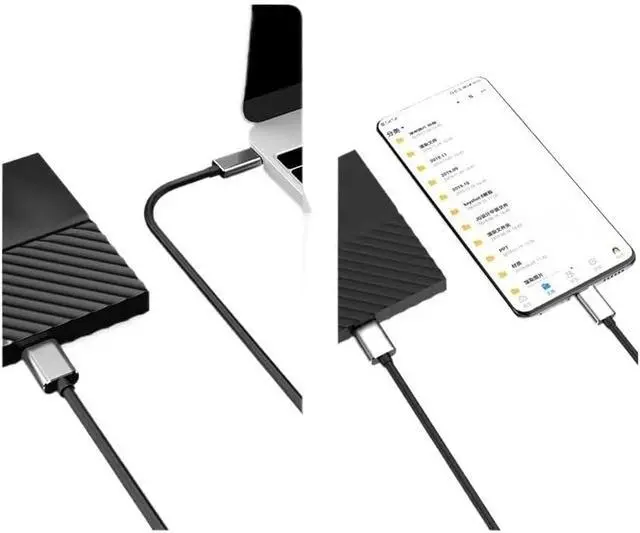 Alt view image 4 of 5 - Type C to B Cable USB-C to B Hard Disk exten Cable for Hard Drive Disk HDD SSD Case(2m,Silver)