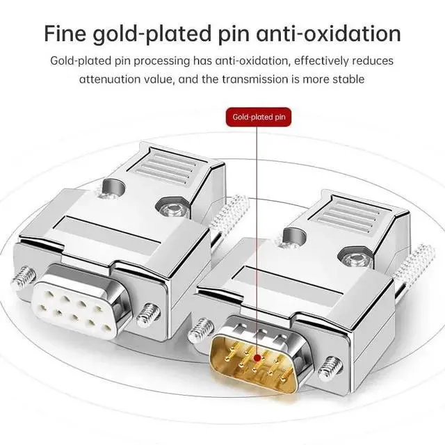 Alt view image 5 of 6 - DB9 RS232 Male Female Connector Industrial-Grade D-SUB RS485 Serial Port Plug DB Welding Wire Connectors Metal Shell(Punching Needle-F)
