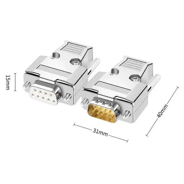 Alt view image 6 of 6 - DB9 RS232 Male Female Connector Industrial-Grade D-SUB RS485 Serial Port Plug DB Welding Wire Connectors Metal Shell(Punching Needle-F)