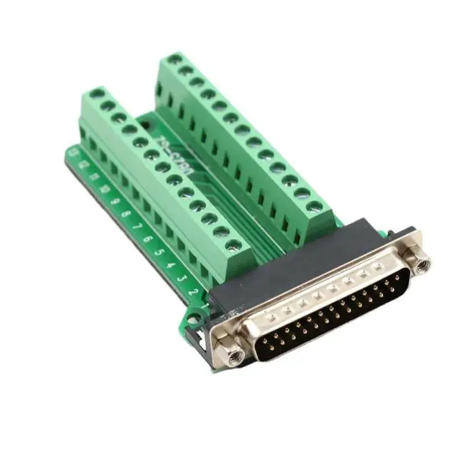 Alt view image 2 of 5 - 1PC DB25 Male 25Pin Plug Breakout PCB Board 2 Row Terminals Connectors