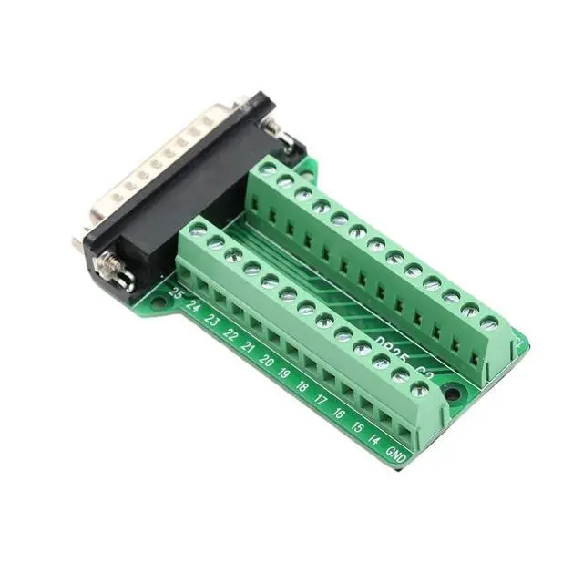 Alt view image 3 of 5 - 1PC DB25 Male 25Pin Plug Breakout PCB Board 2 Row Terminals Connectors