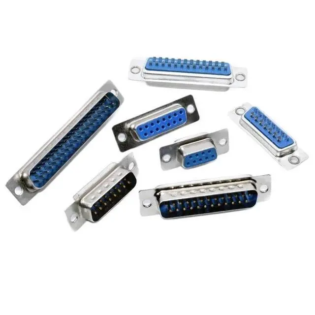 Alt view image 2 of 5 - 5Pcs DB9 DB15 DB25 DB37 Pin Female/Male Blue Welded Type Connector RS232 Serial Port Socket DB D-SUB Adapter(DB9 Housing)