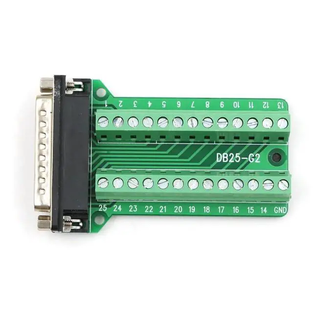 Alt view image 5 of 5 - 1PC DB25 Male 25Pin Plug Breakout PCB Board 2 Row Terminals Connectors
