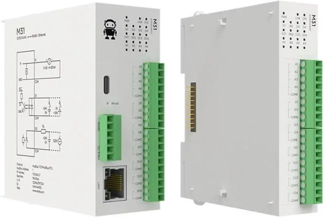 Main image of 8DI+8DO Remote IO Module RS485 Ethernet RJ45 M31-AXAX8080G Analog Switch Acquisition Modbus RTU Firmware Upgrade
