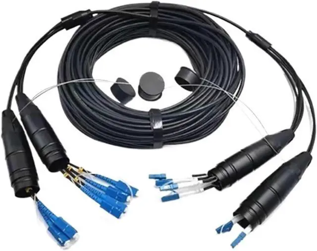 Alt view image 2 of 6 - Outdoor Patch Cord 4/6/8 Cores 150m Armored LC SC FC A SM LSZH TPU DVI Waterproof Connector CPRI Jumper Optical Fiber Extender(8 cores LSZH LC-LC)