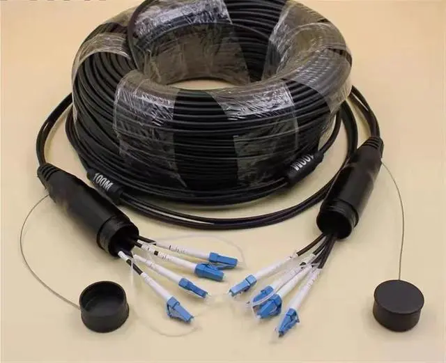 Alt view image 4 of 6 - Outdoor Patch Cord 4/6/8 Cores 150m Armored LC SC FC A SM LSZH TPU DVI Waterproof Connector CPRI Jumper Optical Fiber Extender(8 cores LSZH LC-LC)