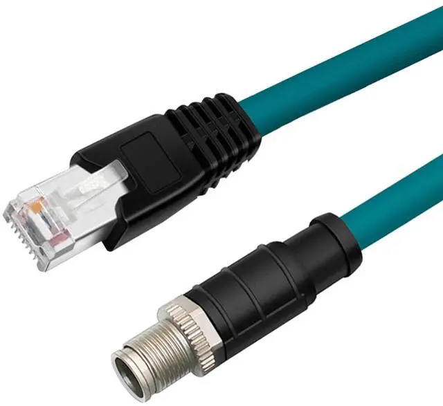 Main image of QMQJIA 12 X Coded to RJ45 Cord 12 X Coded 8Pin to RJ45 Cable for Industrial Applications Data Transmission Cable Accessory