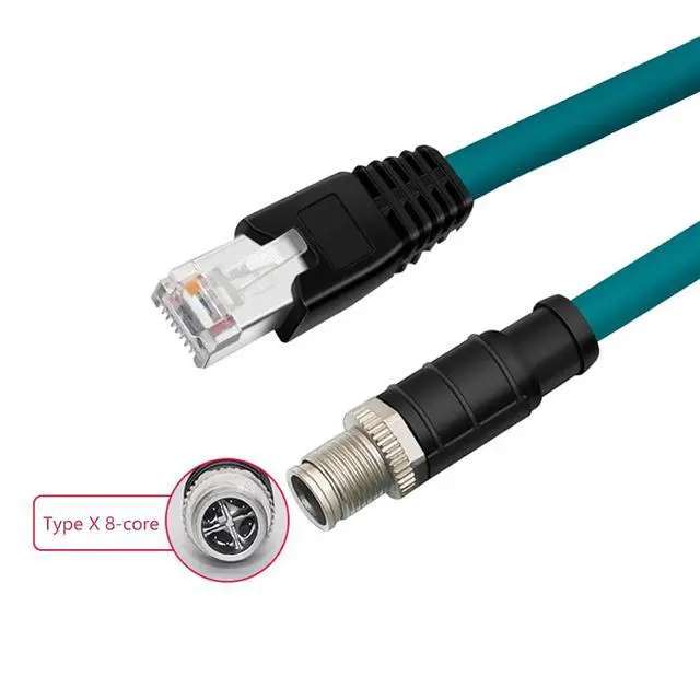 Alt view image 3 of 7 - QMQJIA 12 X Coded to RJ45 Cord 12 X Coded 8Pin to RJ45 Cable for Industrial Applications Data Transmission Cable Accessory