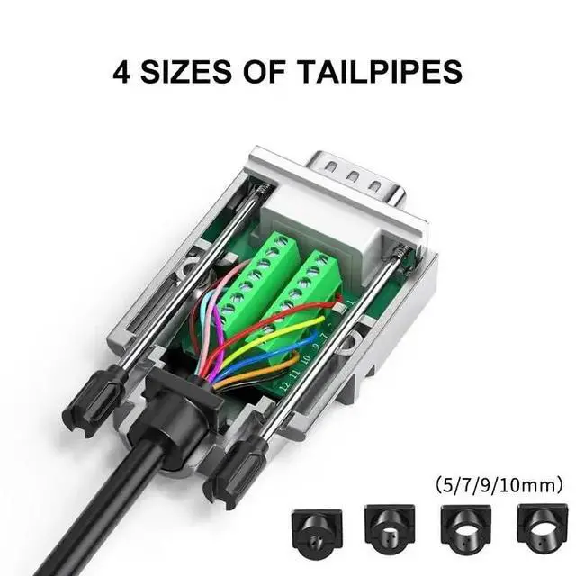 Alt view image 5 of 7 - 1pc DB9 DB15 DB25 DB26 DB37 Breakout Connector Solderless D-SUB RS232 Connector 3+9 VGA Male Female Plug(DB9 Male-Solid Core)