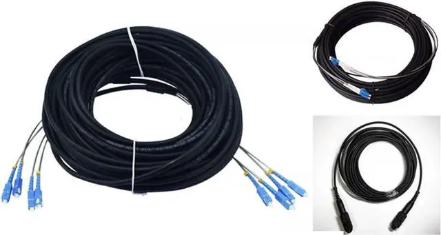 Alt view image 2 of 6 - 120m 2/4 Cores Outdoor Patch Cord 7.0mm 2C 4C CPRI LC SC FC SM DVI Waterproof FTTH Jumper Optical Fiber Armored Cable 2 Core(ST-ST,4 cores SM with)