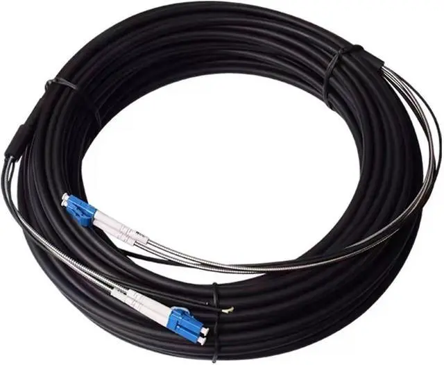 Alt view image 5 of 6 - 120m 2/4 Cores Outdoor Patch Cord 7.0mm 2C 4C CPRI LC SC FC SM DVI Waterproof FTTH Jumper Optical Fiber Armored Cable 2 Core(ST-ST,4 cores SM with)