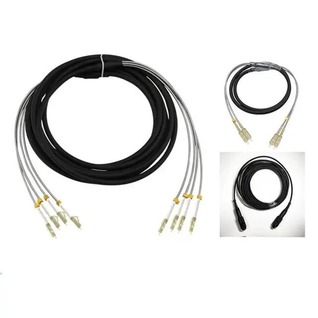 Main image of 10m 20m 2/4 cores outdoor patch cord 7mm 2C 4C OM1 OM2 CPRI LC SC FC waterproof FTTH jumper optical fiber armored cable 2 core(SC-FC,4C OM1 20m 1pc)