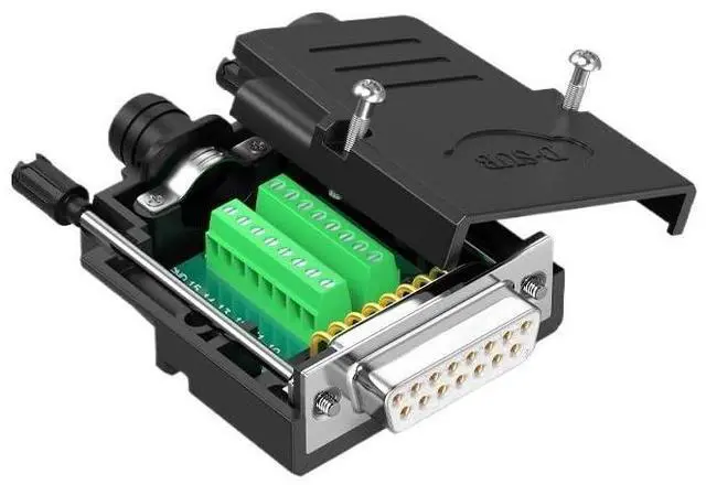 Main image of Thin DB15 Solder-Free Connector 15 Pin Male Female Connector D-SUB 15Pin Breakout Terminal Serial Port Adapter(FS-Solid Pin)