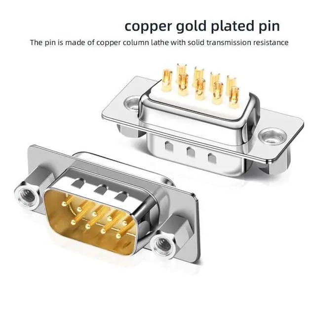 Alt view image 3 of 7 - DB9 RS232/485 Plug with Metal Shell Male Female 9P Serial COM Port Connector D-SUB DB 9 Pin Soldering Connector(MNS)