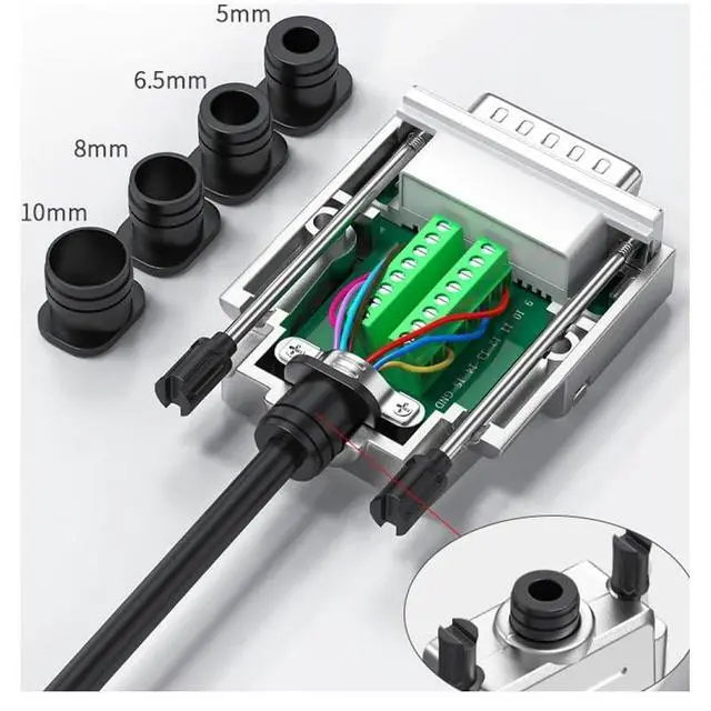 Alt view image 6 of 7 - Thin DB15 Solder-Free Connector 15 Pin Male Female Connector D-SUB 15Pin Breakout Terminal Serial Port Adapter(FS-Solid Pin)