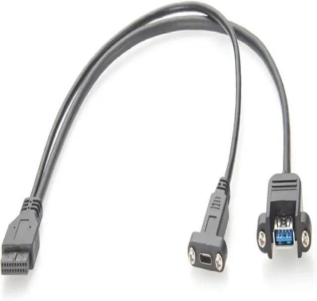 Main image of Dual USB 3.0 3.1 for Type-C Female to Motherboard IDC 20Pin Header Screw Panel Mount Front Panel Y Splitter for Computer Internal Tablet Printer Scanner(2PCS)