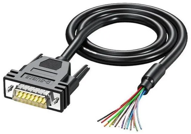 Main image of 1pc DB9 DB15 DB25 Connector Cable Male Female Plug Cord Shielded Signal Wire 9/15/25 Pin Com RS232 Serial Port Line(DB15 Male-P,0.5M)