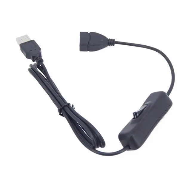 Alt view image 4 of 5 - 1pcs Cable 50cm USB 2.0 A Male to A Female Extension Charging Extender Black Cable with Switch Button ON Off Cable(0.5m for Charging)
