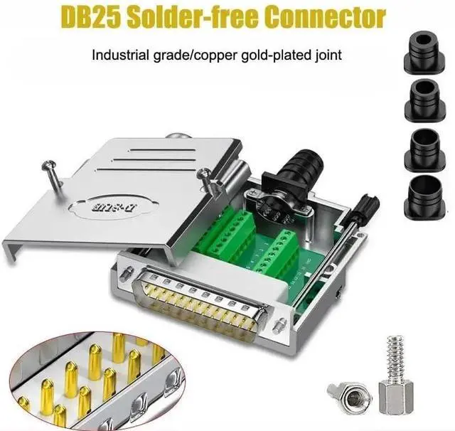 Alt view image 2 of 5 - DB25 Breakout Connector Industrial Male Female Soldering-Free D-SUB 25PIN Plug Adapter DB 25 Weld-Free Serial Parallel Port Plug(SF)