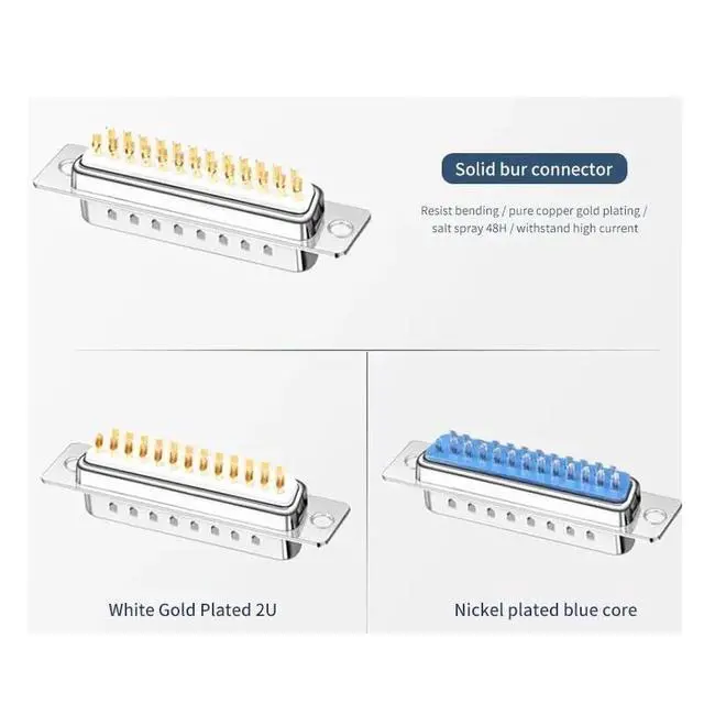 Alt view image 6 of 7 - DB25 Soldering Plug Two-Row D-SUDB DB 25 Pin Male Female Connector 25-pin Welding Connectors Adapter(BWF)
