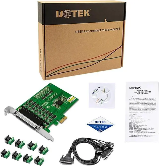 Alt view image 5 of 6 - 1PCS Industrial High Speed PCI-E to 8 Port RS-485 RS-422 Serial Card PCIE to RS485 RS422 Converter ESD Anti-Lightning 4U UT-798