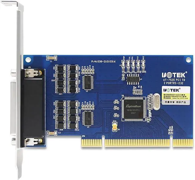 Alt view image 2 of 6 - 1PCS Industrial Grade PCI to RS232 Serial Card 2 Ports High Speed DR44 Expansion Converter for 2U PC Case UT-752E