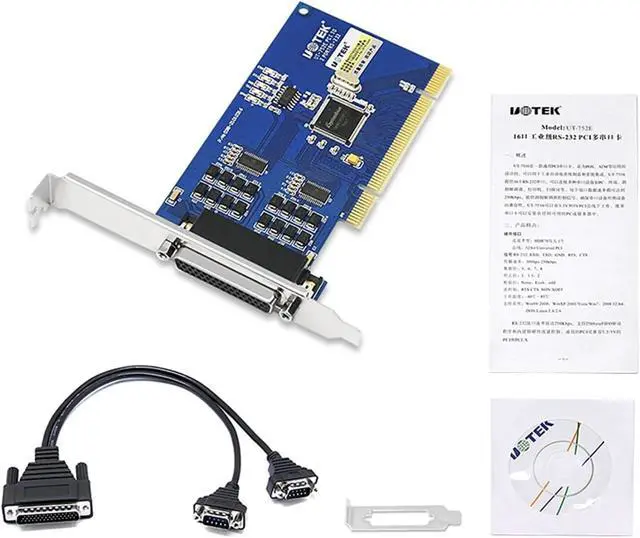 Alt view image 5 of 6 - 1PCS Industrial Grade PCI to RS232 Serial Card 2 Ports High Speed DR44 Expansion Converter for 2U PC Case UT-752E