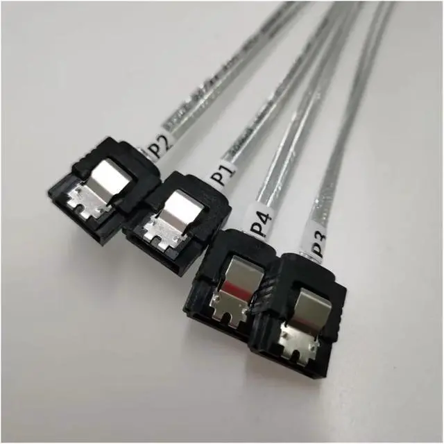 Alt view image 2 of 5 - ZHANGLH 90 Degree Down Right Angled 12Gb/s HD mi ni SFF-8643 to 4 x SATA Hard Drive Data Server Transmission Line Cable 50CM
