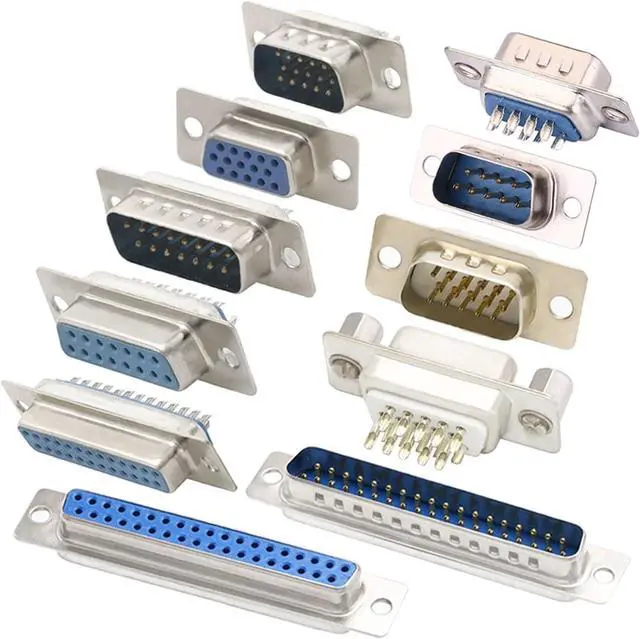 Alt view image 2 of 5 - 5PCS DB9 DB15 DB25 DB37 Hole/Pin Female/Male Blue Welded Connector RS232 Serial Port Socket DB D-SUB Adapter 9/15/25/37 pin(DB15P Male)