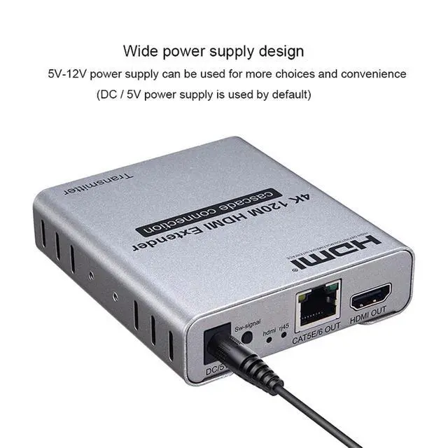 Alt view image 2 of 7 - 4K 120M HDMI Extender Over Cat5e/6 RJ45 Ethernet Cable 4K@30HZ Audio Video Splitter Up to 120M Support Laptop DVD TV Accessory new